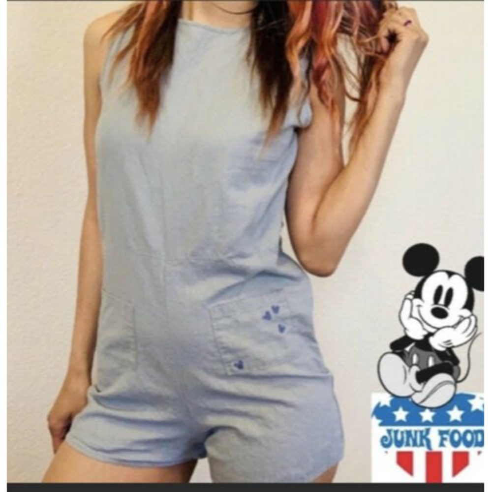 Disney X Junk Food Mickey Mouse Romper  Linen  Gray Large​​​​​​​